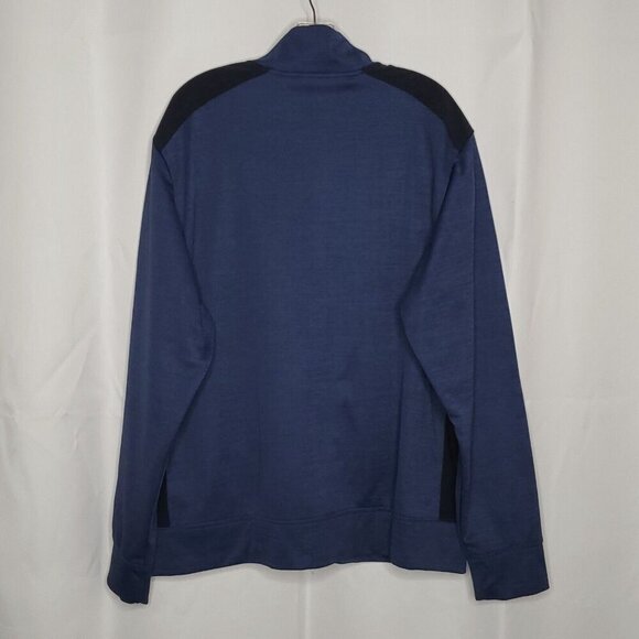 Lands End Mens Jacket XL Blue Full Zip Active Activewear Fleece Lined Light Wt - Picture 2 of 7
